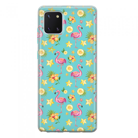 SAMSUNG - Galaxy Note 10 Lite - Soft Clear Case - Tropical Flamingo I
