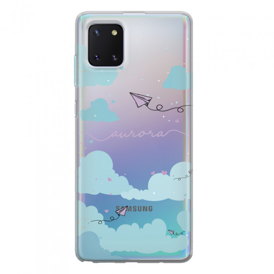 SAMSUNG - Galaxy Note 10 Lite - Soft Clear Case - Up in the Clouds Purple