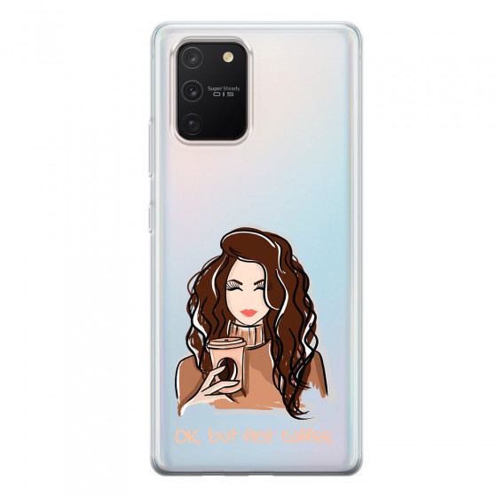 SAMSUNG - Galaxy S10 Lite - Soft Clear Case - But First Coffee Light