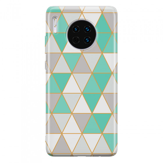 HUAWEI - Mate 30 - Soft Clear Case - Green Triangle Pattern