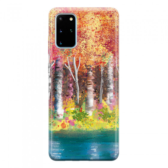 SAMSUNG - Galaxy S20 Plus - Soft Clear Case - Calm Birch Trees