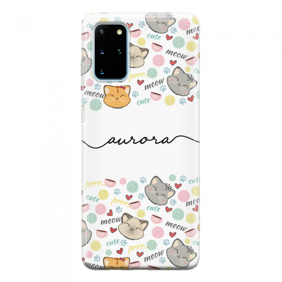 SAMSUNG - Galaxy S20 Plus - Soft Clear Case - Cute Kitten Pattern
