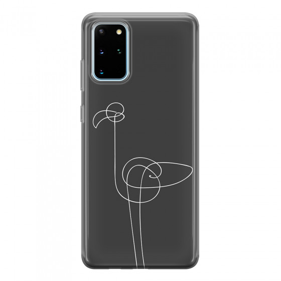 SAMSUNG - Galaxy S20 Plus - Soft Clear Case - Flamingo Drawing