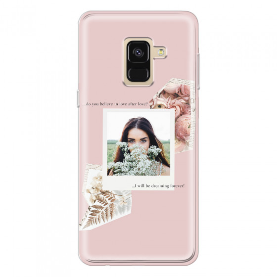 SAMSUNG - Galaxy A8 - Soft Clear Case - Vintage Pink Collage Phone Case