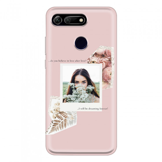 HONOR - Honor View 20 - Soft Clear Case - Vintage Pink Collage Phone Case