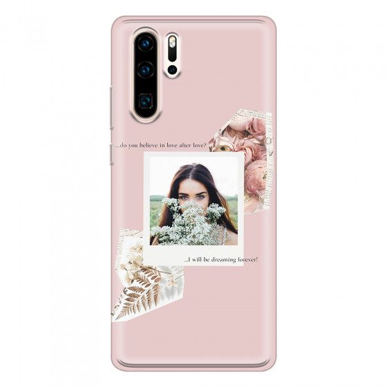 HUAWEI - P30 Pro - Soft Clear Case - Vintage Pink Collage Phone Case