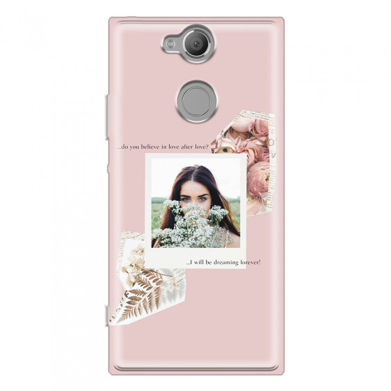 SONY - Sony Xperia XA2 - Soft Clear Case - Vintage Pink Collage Phone Case