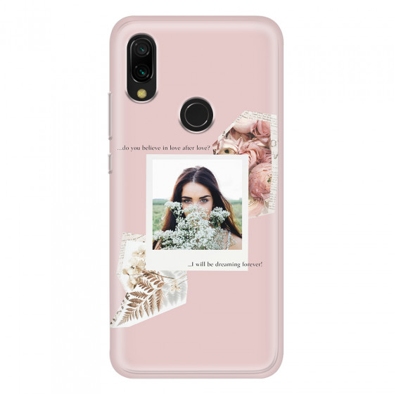 XIAOMI - Redmi 7 - Soft Clear Case - Vintage Pink Collage Phone Case