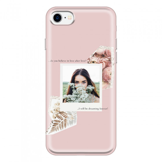 APPLE - iPhone 7 - Soft Clear Case - Vintage Pink Collage Phone Case