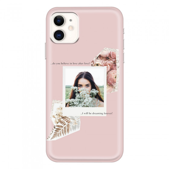 APPLE - iPhone 11 - Soft Clear Case - Vintage Pink Collage Phone Case