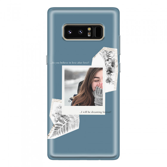 SAMSUNG - Galaxy Note 8 - Soft Clear Case - Vintage Blue Collage Phone Case