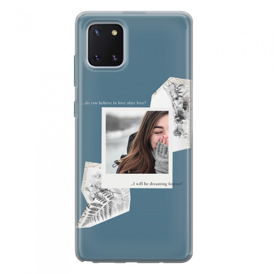 SAMSUNG - Galaxy Note 10 Lite - Soft Clear Case - Vintage Blue Collage Phone Case
