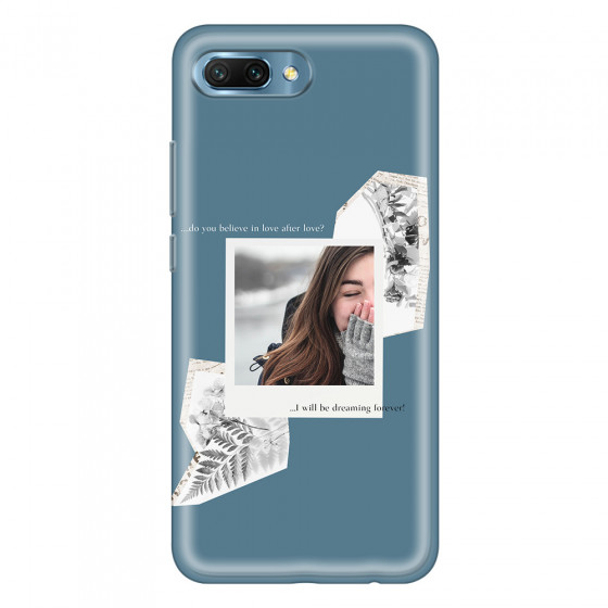 HONOR - Honor 10 - Soft Clear Case - Vintage Blue Collage Phone Case
