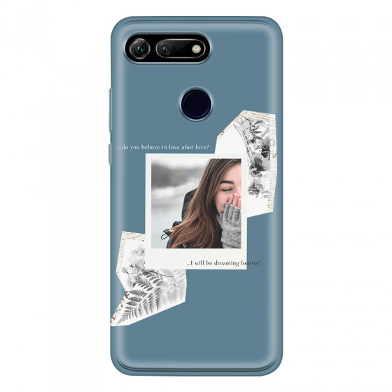 HONOR - Honor View 20 - Soft Clear Case - Vintage Blue Collage Phone Case