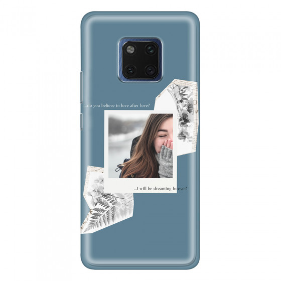 HUAWEI - Mate 20 Pro - Soft Clear Case - Vintage Blue Collage Phone Case