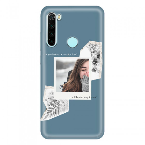 XIAOMI - Redmi Note 8 - Soft Clear Case - Vintage Blue Collage Phone Case
