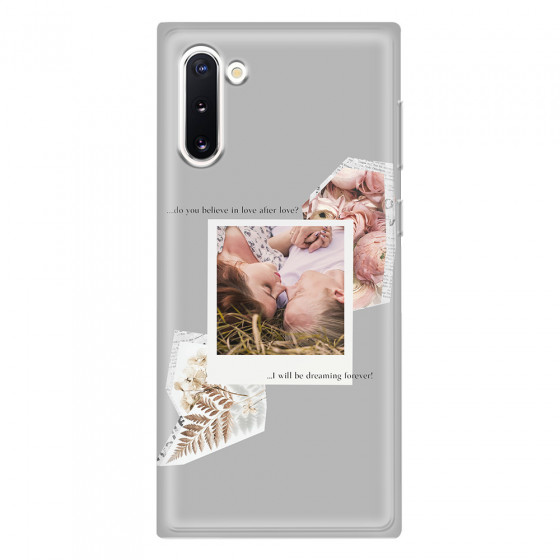 SAMSUNG - Galaxy Note 10 - Soft Clear Case - Vintage Grey Collage Phone Case