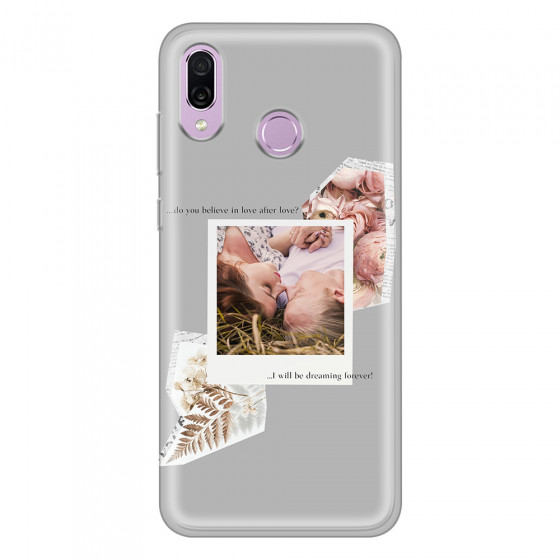 HONOR - Honor Play - Soft Clear Case - Vintage Grey Collage Phone Case