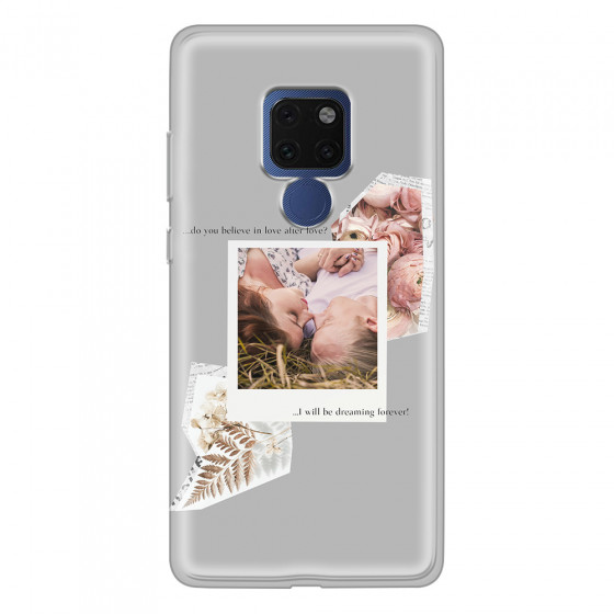 HUAWEI - Mate 20 - Soft Clear Case - Vintage Grey Collage Phone Case