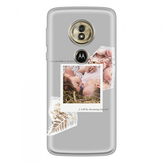 MOTOROLA by LENOVO - Moto G6 Play - Soft Clear Case - Vintage Grey Collage Phone Case