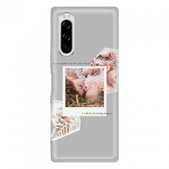 SONY - Sony Xperia 5 - Soft Clear Case - Vintage Grey Collage Phone Case