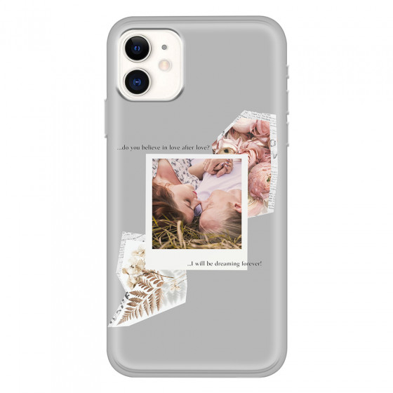APPLE - iPhone 11 - Soft Clear Case - Vintage Grey Collage Phone Case