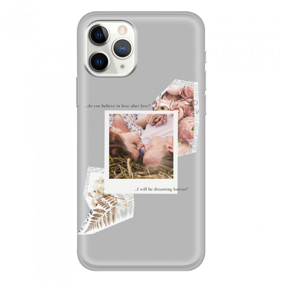 APPLE - iPhone 11 Pro - Soft Clear Case - Vintage Grey Collage Phone Case