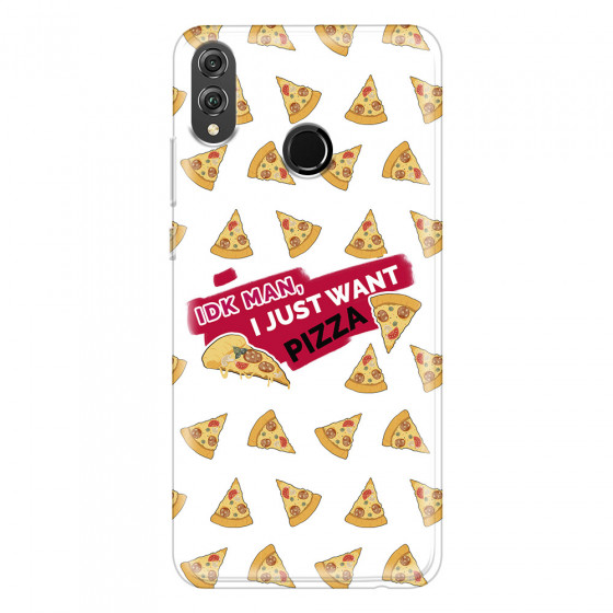 HONOR - Honor 8X - Soft Clear Case - Want Pizza Men Phone Case
