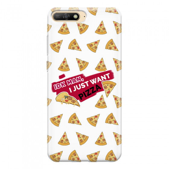 HUAWEI - Y6 2018 - Soft Clear Case - Want Pizza Men Phone Case