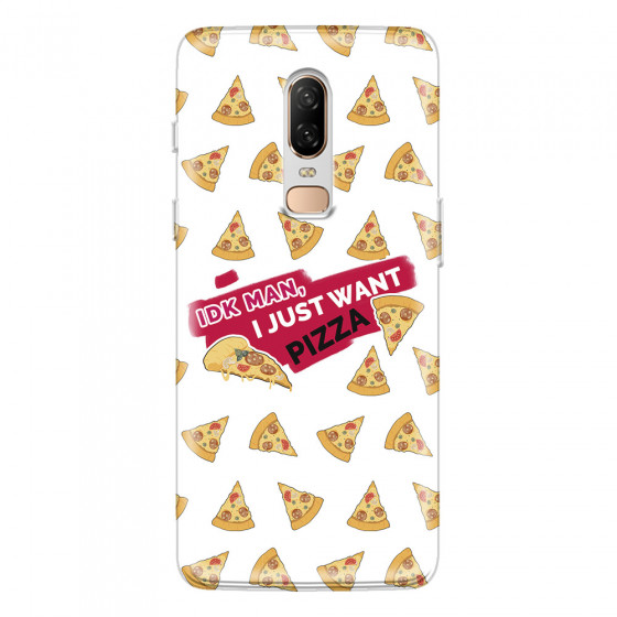 ONEPLUS - OnePlus 6 - Soft Clear Case - Want Pizza Men Phone Case