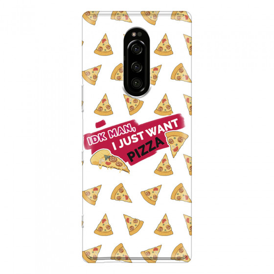 SONY - Sony Xperia 1 - Soft Clear Case - Want Pizza Men Phone Case