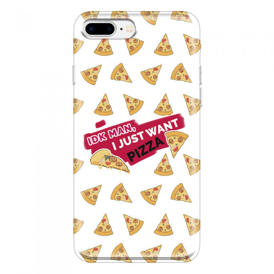 APPLE - iPhone 7 Plus - Soft Clear Case - Want Pizza Men Phone Case