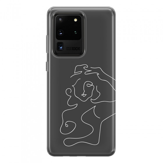 SAMSUNG - Galaxy S20 Ultra - Soft Clear Case - Grey Silhouette