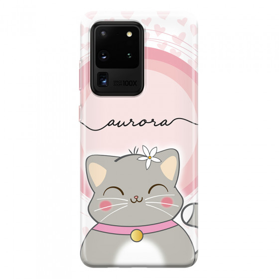 SAMSUNG - Galaxy S20 Ultra - Soft Clear Case - Kitten Handwritten