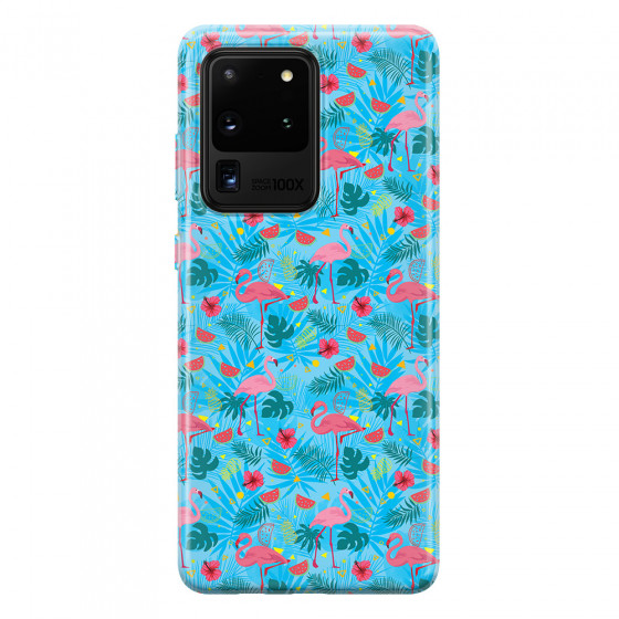 SAMSUNG - Galaxy S20 Ultra - Soft Clear Case - Tropical Flamingo IV