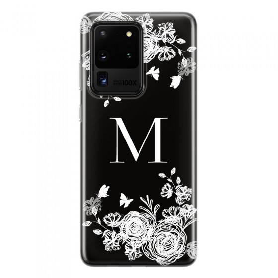 SAMSUNG - Galaxy S20 Ultra - Soft Clear Case - White Lace Monogram