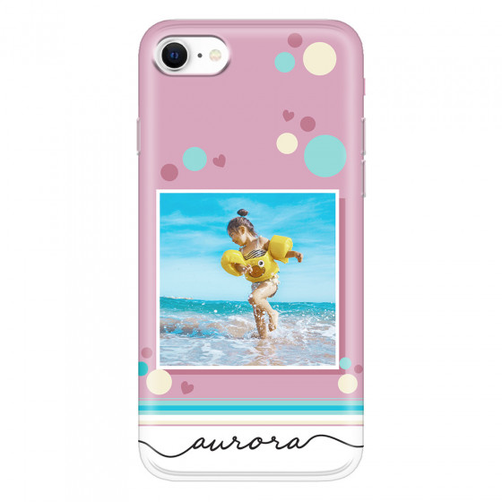 APPLE - iPhone SE 2020 - Soft Clear Case - Cute Dots Photo Case