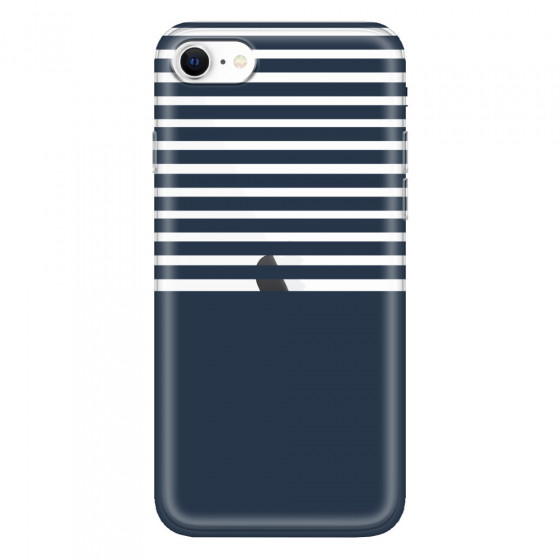 APPLE - iPhone SE 2020 - Soft Clear Case - Life in Blue Stripes