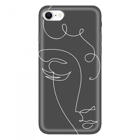 APPLE - iPhone SE 2020 - Soft Clear Case - Light Portrait in Picasso Style