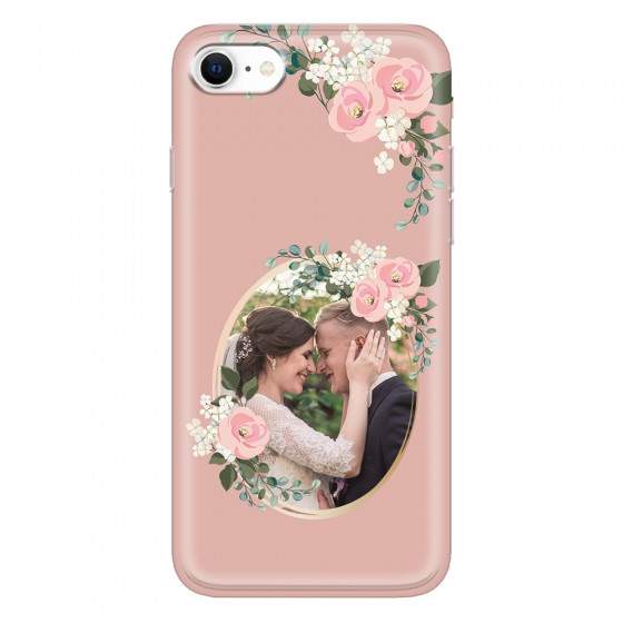 APPLE - iPhone SE 2020 - Soft Clear Case - Pink Floral Mirror Photo