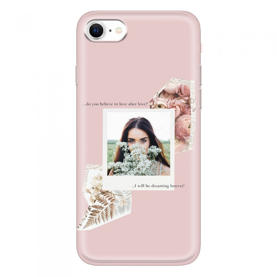 APPLE - iPhone SE 2020 - Soft Clear Case - Vintage Pink Collage Phone Case