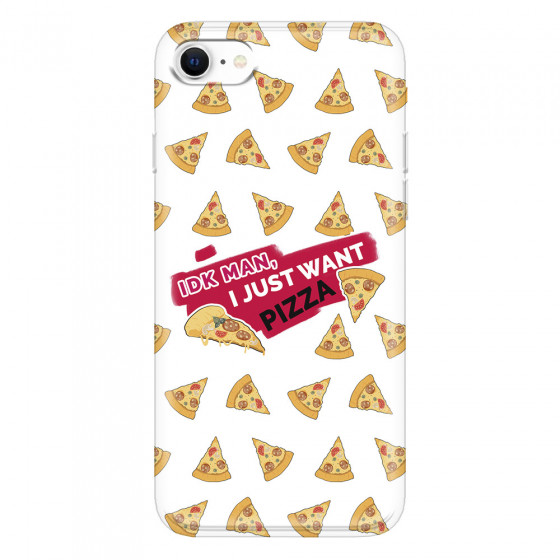 APPLE - iPhone SE 2020 - Soft Clear Case - Want Pizza Men Phone Case