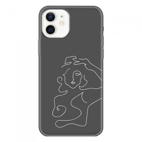 APPLE - iPhone 12 Mini - Soft Clear Case - Grey Silhouette