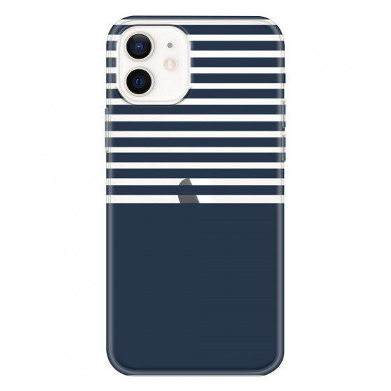 APPLE - iPhone 12 Mini - Soft Clear Case - Life in Blue Stripes