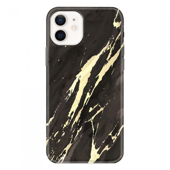 APPLE - iPhone 12 Mini - Soft Clear Case - Marble Ivory Black