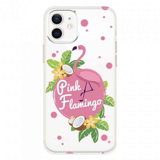 APPLE - iPhone 12 Mini - Soft Clear Case - Pink Flamingo
