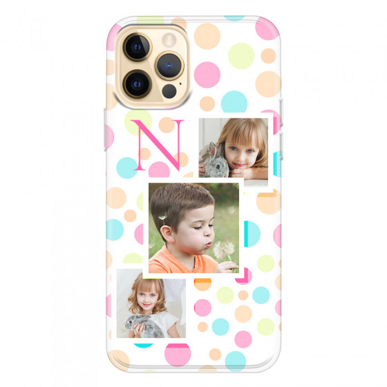APPLE - iPhone 12 Pro - Soft Clear Case - Cute Dots Initial