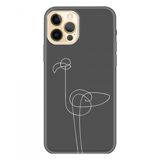 APPLE - iPhone 12 Pro - Soft Clear Case - Flamingo Drawing