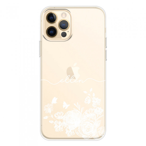 APPLE - iPhone 12 Pro - Soft Clear Case - Handwritten White Lace