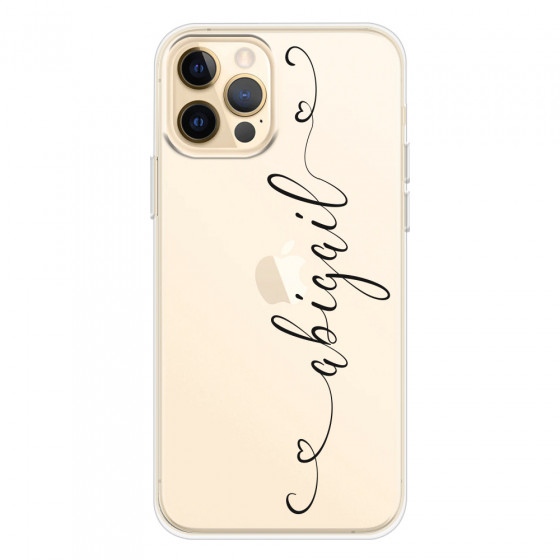 APPLE - iPhone 12 Pro - Soft Clear Case - Hearts Handwritten Black